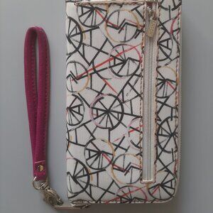 Fossil Long Wallet - Bicycle Wheel Abstract Design